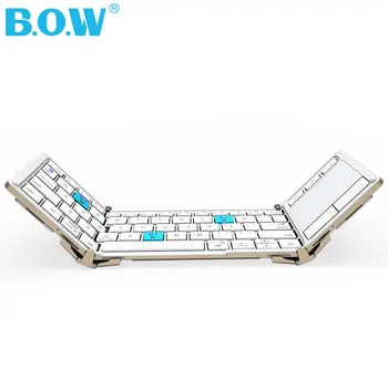 

B.O.W Mini Wireless Bluetooth Keyboard with Touchpad for iPad, iPhone, and TV Box, Aluminum Alloy Foldable Keyboard Bluetooth