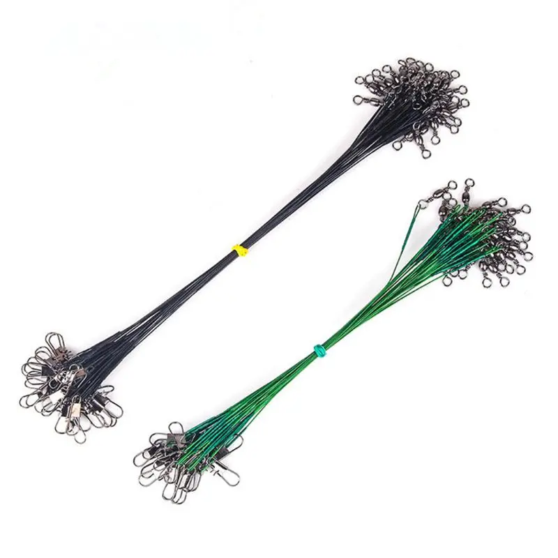 

20 Pcs / lot Steel Fishing Leads With Swivel Fishing Accessory 2 Colors Olta Leadcore Leash 15 cm 20 cm 25cm 30 cm Fishing Line