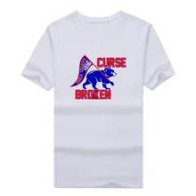2017 Fashion CHICAGO CUBS CURSE BROKEN T-shirt Tee 100% Cotton World Series Champs 2017 T shirt 1231-5