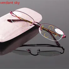 Прогрессивные умные очки с мультифокусным зумом, чтобы увидеть близкие и дальние мужчины старшего возраста очки для чтения TR90 очки для чтения с коробкой