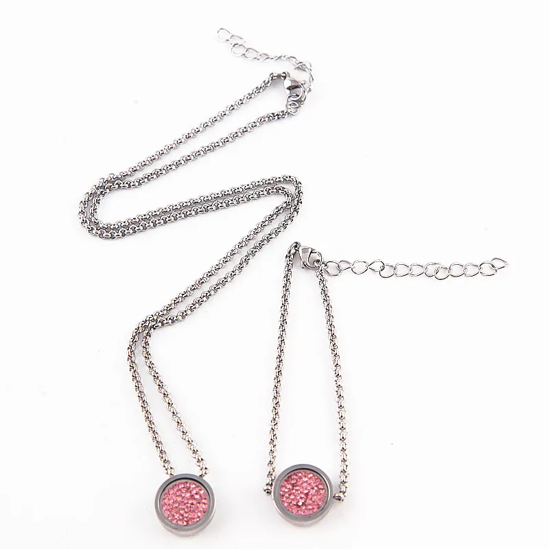 2 sets plata magnética cristal intercambiable mi moneda cambiar pulsera y collar DIY mujeres joyas