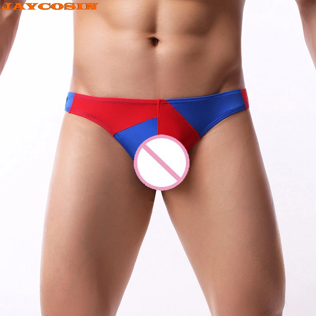 

JAYCOSIN 1Pcs Fashion Mens Comfortable Low Waist Raised StitchingT-back G-shirt Bikini Underwear Men Underpants Briefs