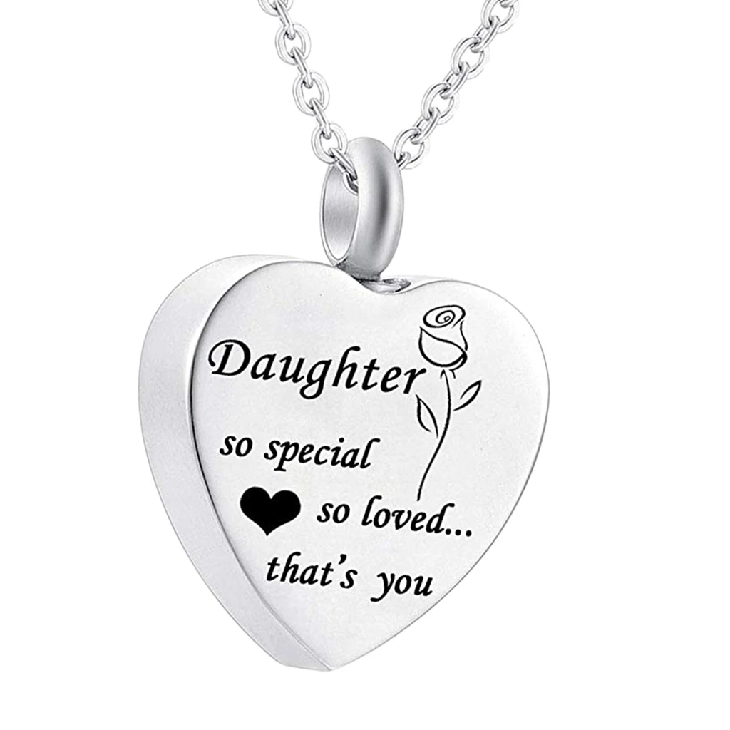 MagiDeal Rose Flower Print Urn Ashes Holder Keepsake Memorial Dad Son Necklace Charms