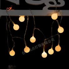 2017 Milky white ball 10 LED String Lights Warm White Amber Colorful Flash Bulb Lamp Battery Operated Holiday Decor Kids Toys