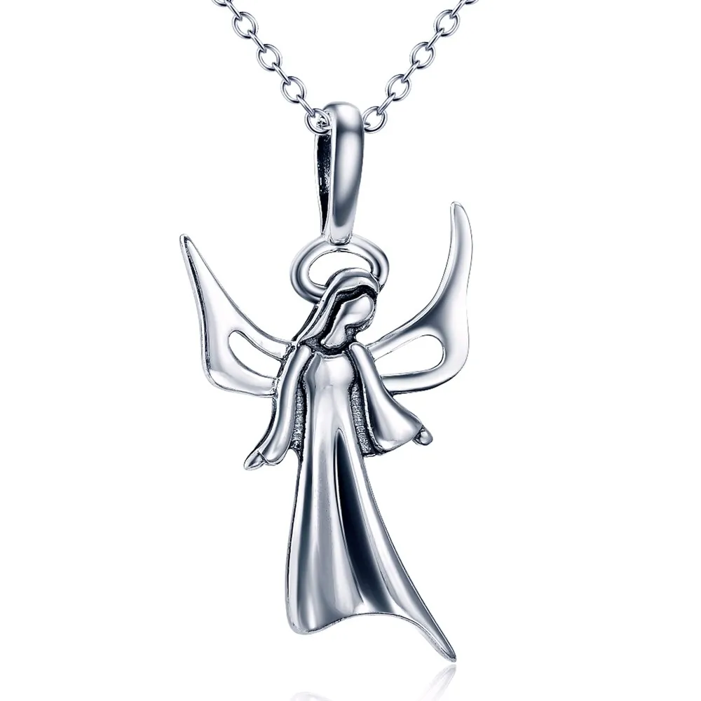 925 Sterling Silver Jewelry Angel of the Virgin Maria Pendant Pendant Necklace Women Girls Party