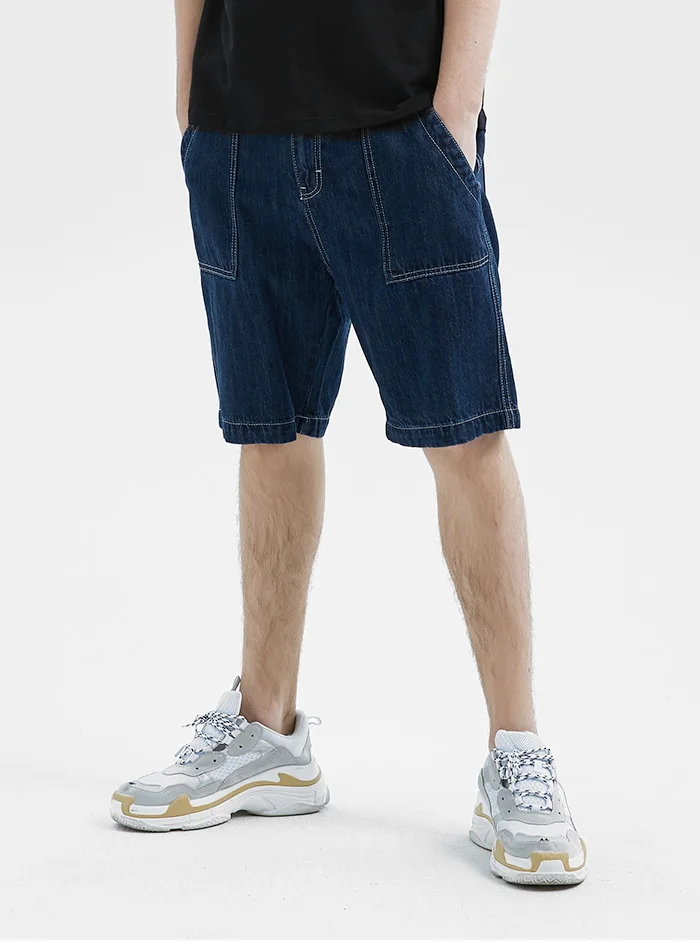 Пионерский лагерь Джинсовые шорты высокое качество мужские короткие джинсы хлопковые однотонные прямые короткие джинсы мужской Короткие