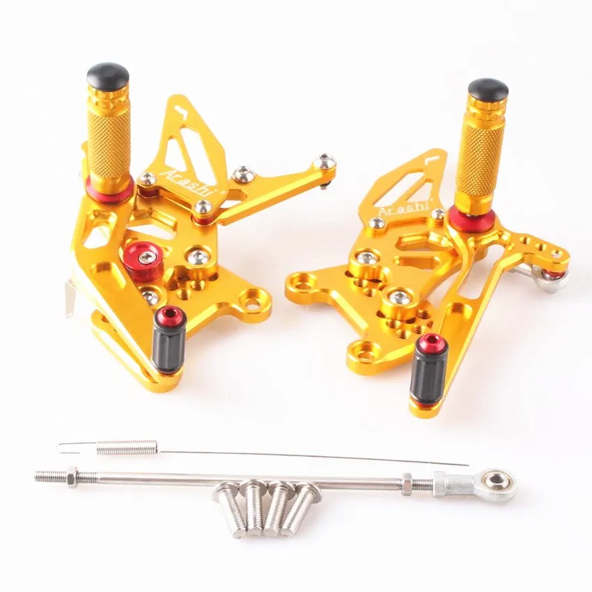 

Adjustable Rearset Foot Pegs For Triumph Speed Triple 1050 2005-2010 Motorcycle Gold CNC Aluminum