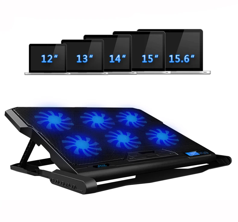 ICE COOREL Laptop cooler 2 USB Ports and Six cooling Fan laptop cooling pad Notebook stand For 12-15.6 inch fixture for laptop ICE COOREL Laptop cooler 2 USB Ports and Six cooling Fan laptop cooling pad Notebook stand For 12-15.6 inch fixture for laptop