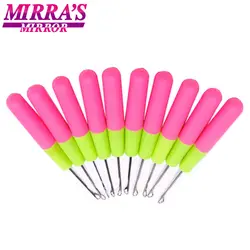 Mirra's Mirror зеркало 10 шт. дреды парик делая инструменты Розовый и лимон цветная игла Threader крючком Крючки для крупное плетение волос