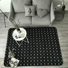 Простые белые и черные мягкие ковры для гостиной, спальни, декоративные коврики, домашние коврики, ковер, модный тонкий ковер