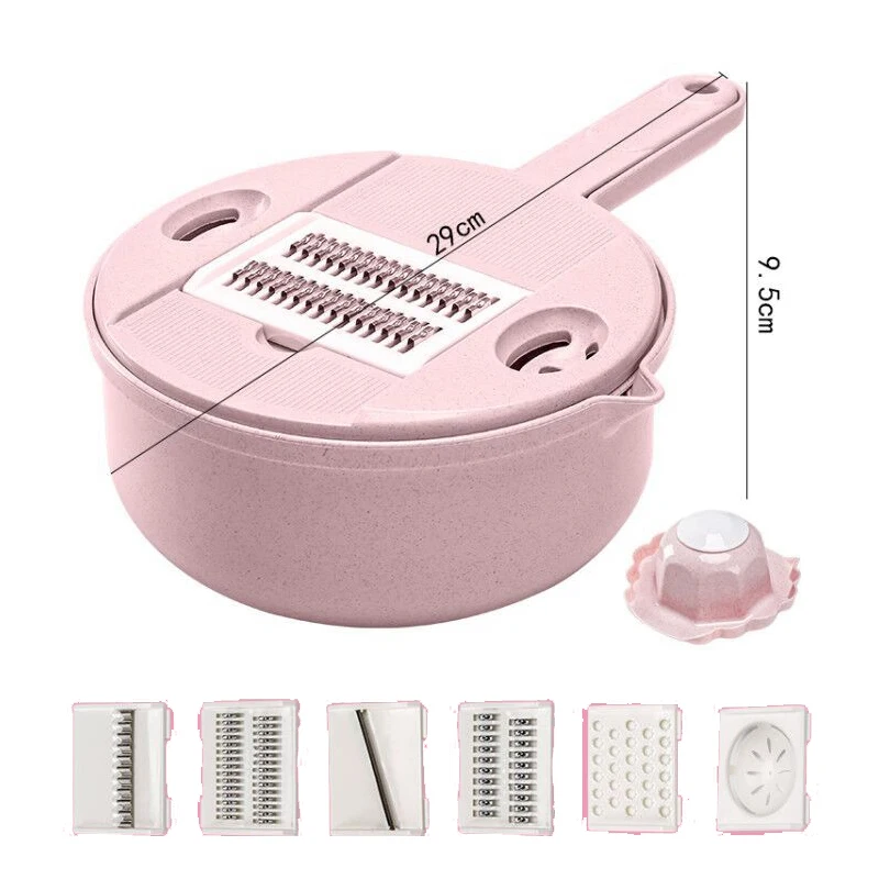 

Multifunctional Round Wheat Straw Vegetable Cutter Grater New Vegetable Slicer Garlic Press Kitchen Gadgets Cooking Tools