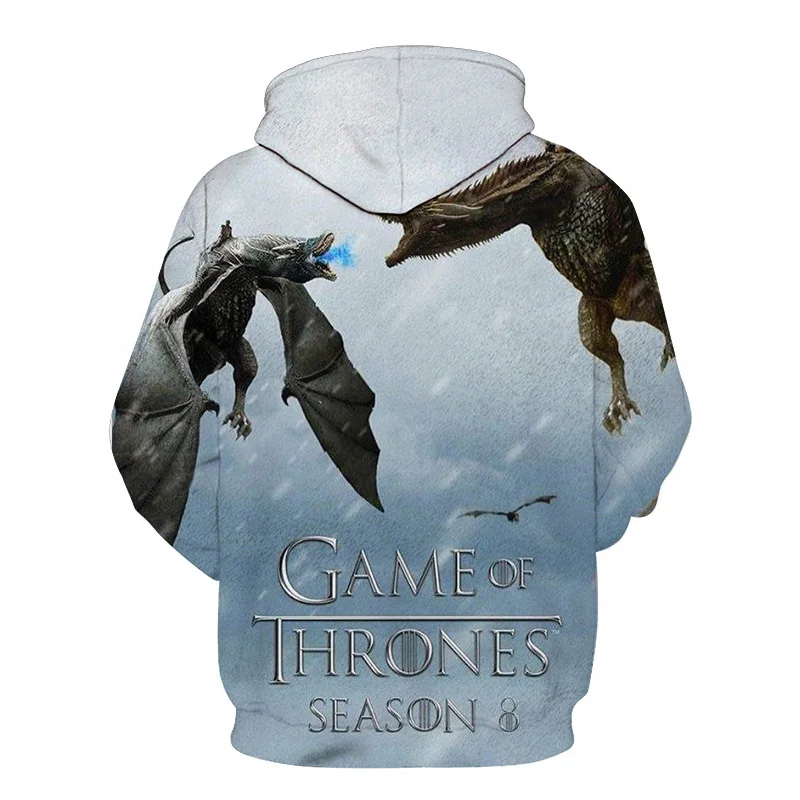 New Movie Game of thrones Hoodie Men Women All characters Cosplay 3d Sweatshirts Hoodies Casual Men Streetwear Pullover 6XL