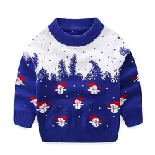 Новинка года; Детский свитер; Рождественский трикотажный Зимний пуловер с рисунком снеговика для мальчиков и девочек; Детский свитер; рубашка