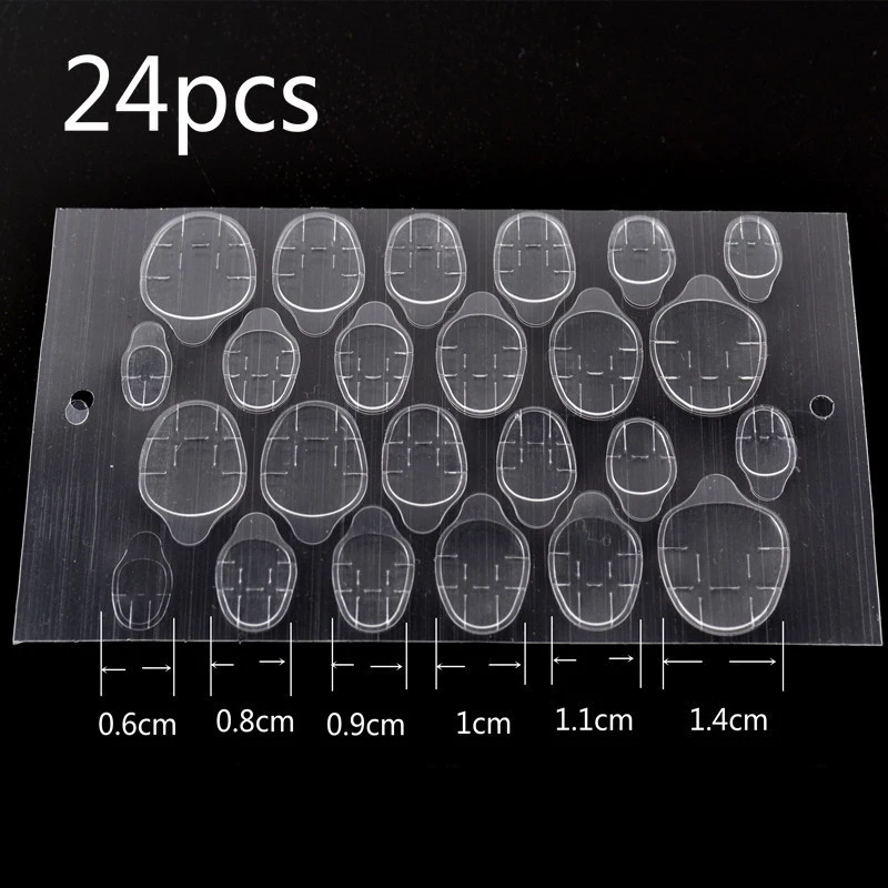 

24pcs/5 sheet Odorlessness Nail Glue Double Faced Adhesive Tape Use For False Nail Convenient Quick and Harmless Nail Tools