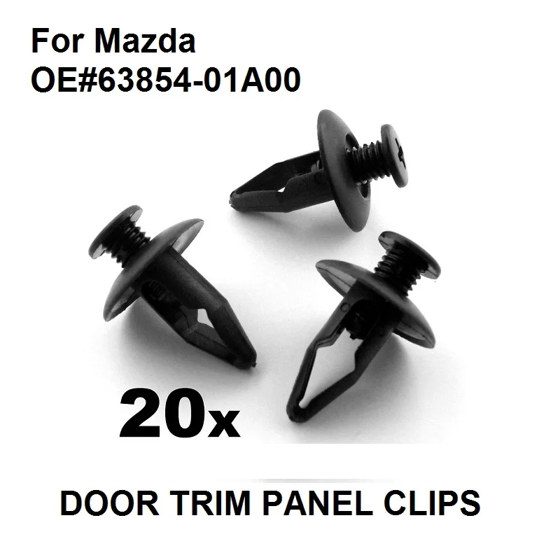 20X Per Mazda Parafango Wheel Arch Fodera Paraspruzzi Scrivets Plastica Rivetti Trim Clip