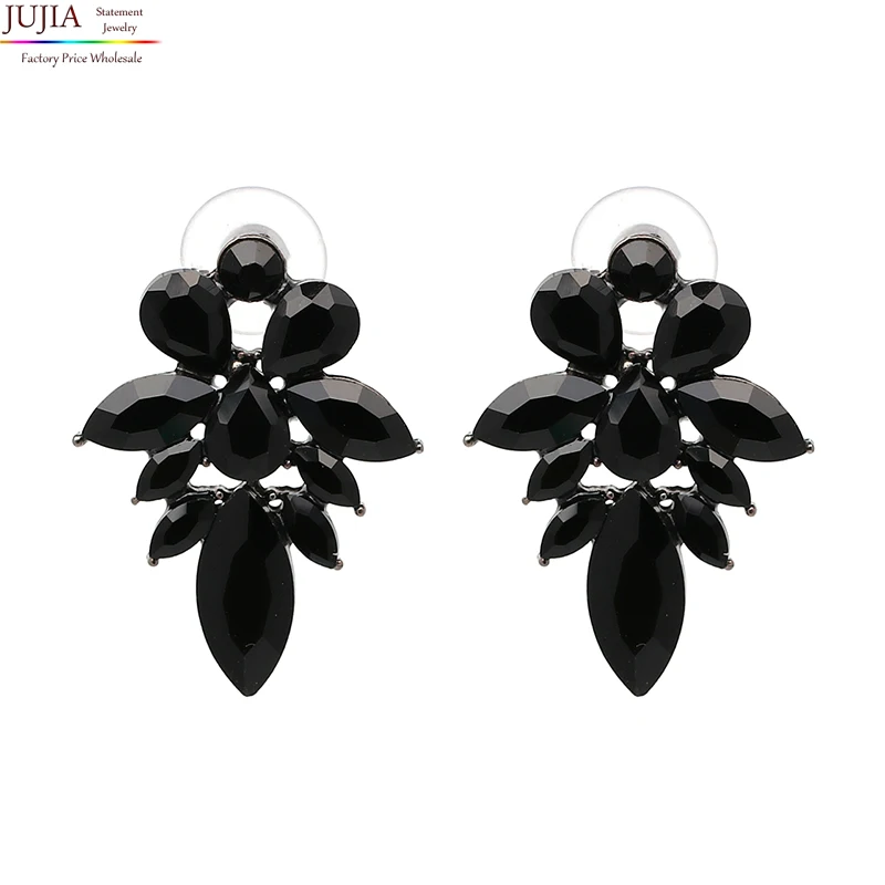 

JUJIA fashion HOT women jewelry good quality crystal drop earrings crystal vintage korean Earrings for women jewelry wholesale