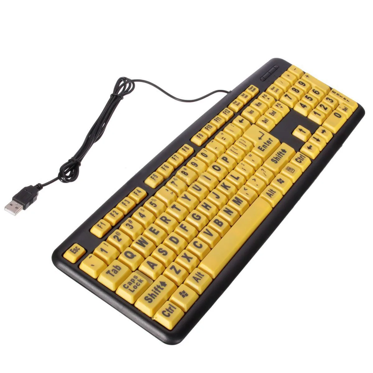 USB Большие буквы желтая кнопка пожилых клавиатура