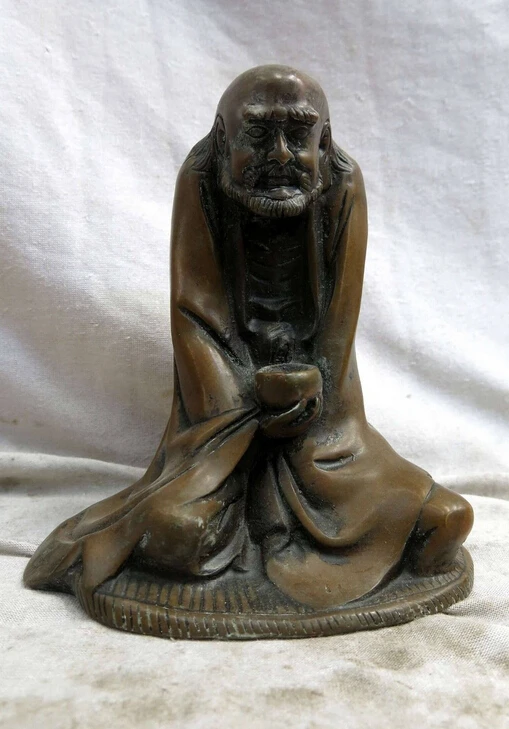 

6" China pure brass fine workmanship carved dervish buddha Sculpture Statue