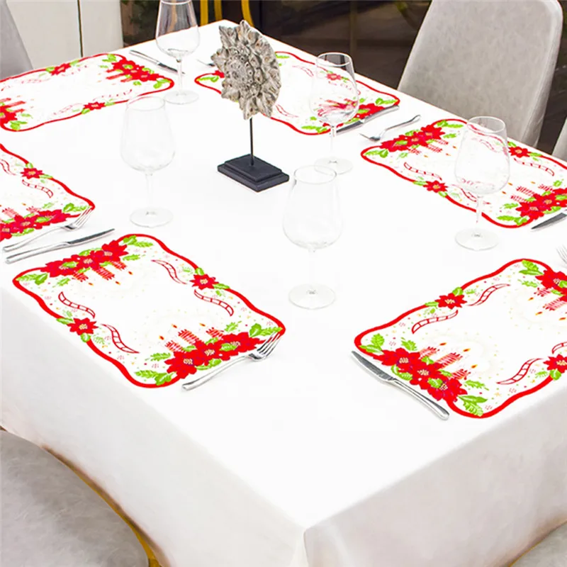 1PCS Christmas Table Decoration Placemat Table Mat Dining Pads Home