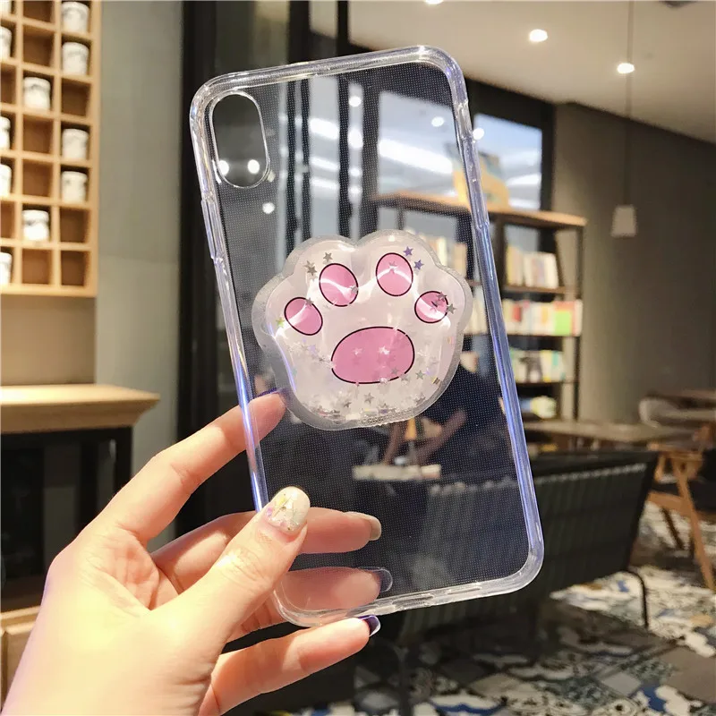 3D Жидкий чехол для телефона с кошачьим когтем Samsung S8 S9 Plus S10 5G Note 8 9 A10 A20 A30 A50 A70 M10 M20