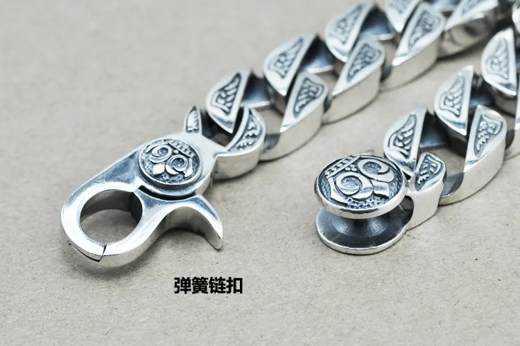 Тайский серебряный браслет мужской ручной S925 Стерлинговое серебро ювелирные изделия Ретро властный мужской браслет