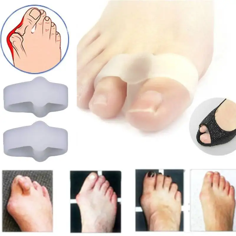 

1Pairs 2 Holes Pain Relief Bunion Hallux Valgus Foot Toe Gel Separators Stretchers Straightener Feet Care Health Care Product