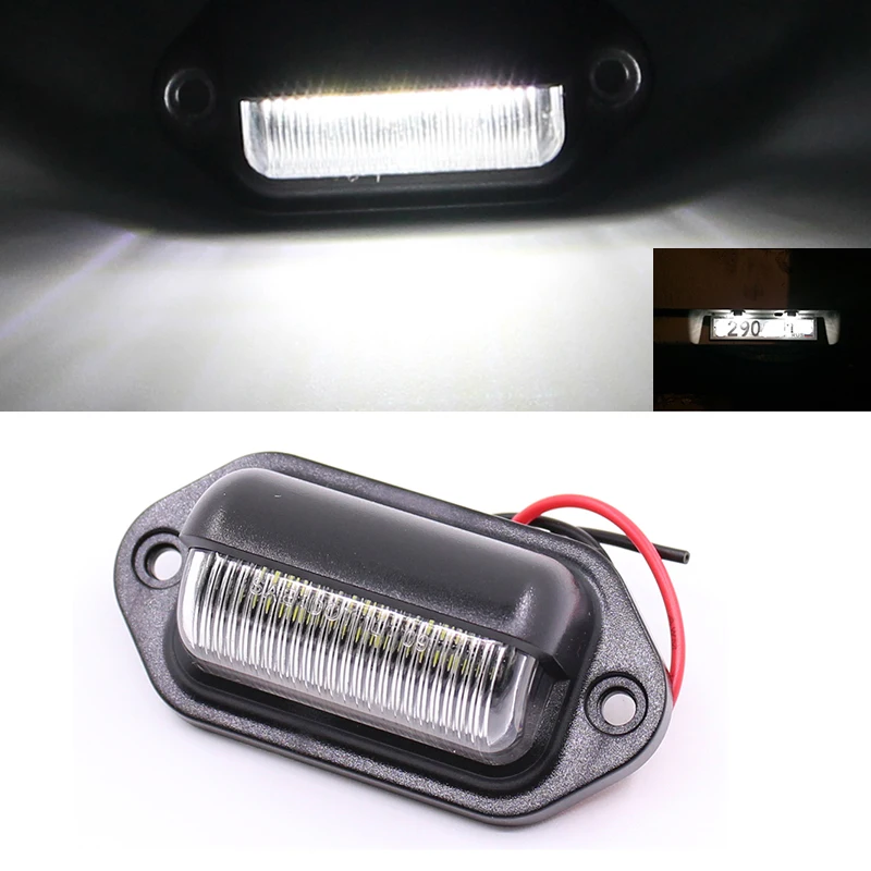 

12V/24V Bright 6-SMD LED License Plate Tag Light Convenience Courtesy Door Lamp for Motorcycle Boat Trailer RV Truck Trailer