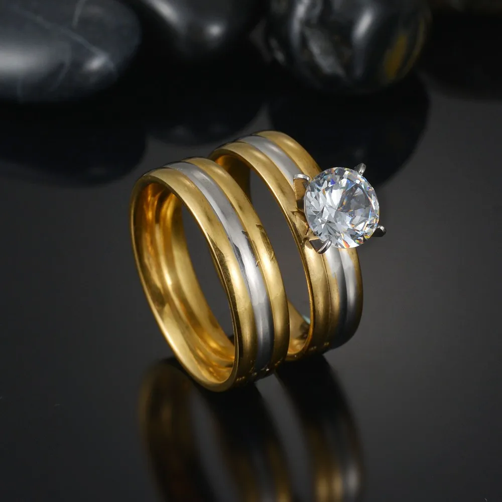 MMS 6mmx2 Wedding Brand Ring Pair Rings Set For Men Women Designer Couple Rings With Cuvy Strip Two Tone