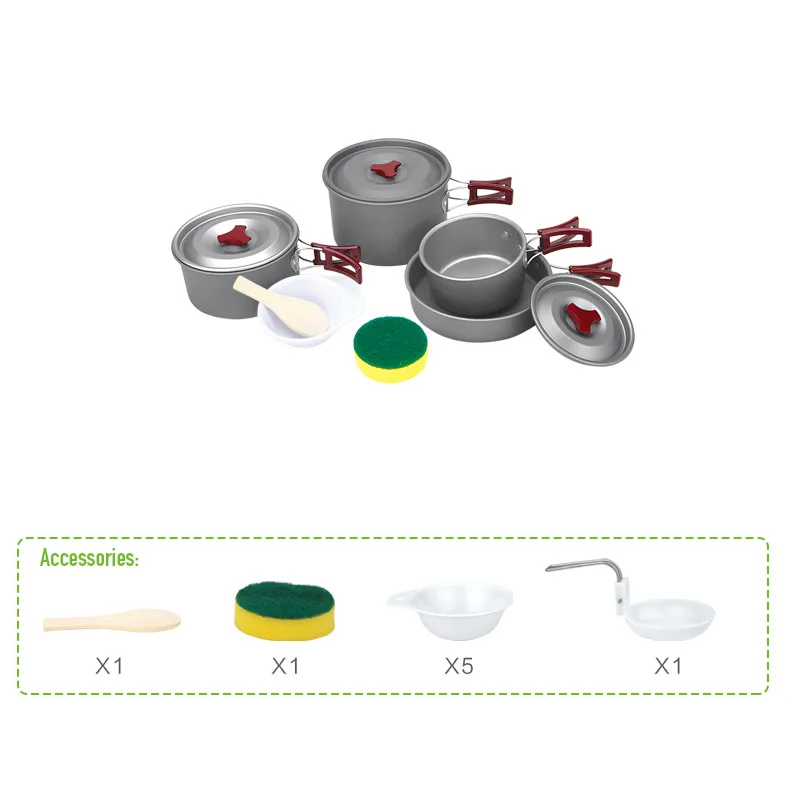 BRS-155 aleación de aluminio al aire libre camping Cookware pot pan tazón 4-5 personas para la caza que acampa traving