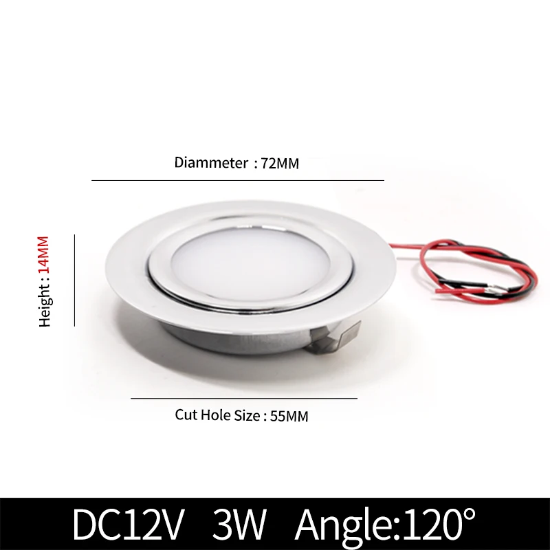 US $22.51 48PCS Stainless Steel Waterproof LED Spotlight IP65 Bathroom Ceiling Or Boat BuiltIn Outdoor House Slim Mini 12V Downlight