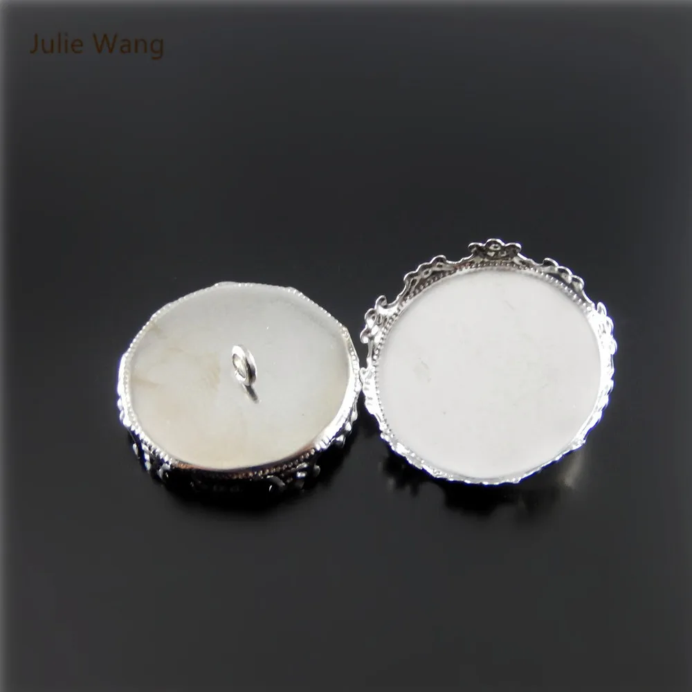 

Julie Wang 30pcs Silver Color Crown Base Pendants Charms Jewelry Finding Earring Necklace Handcrafts Accessory Craft Gift