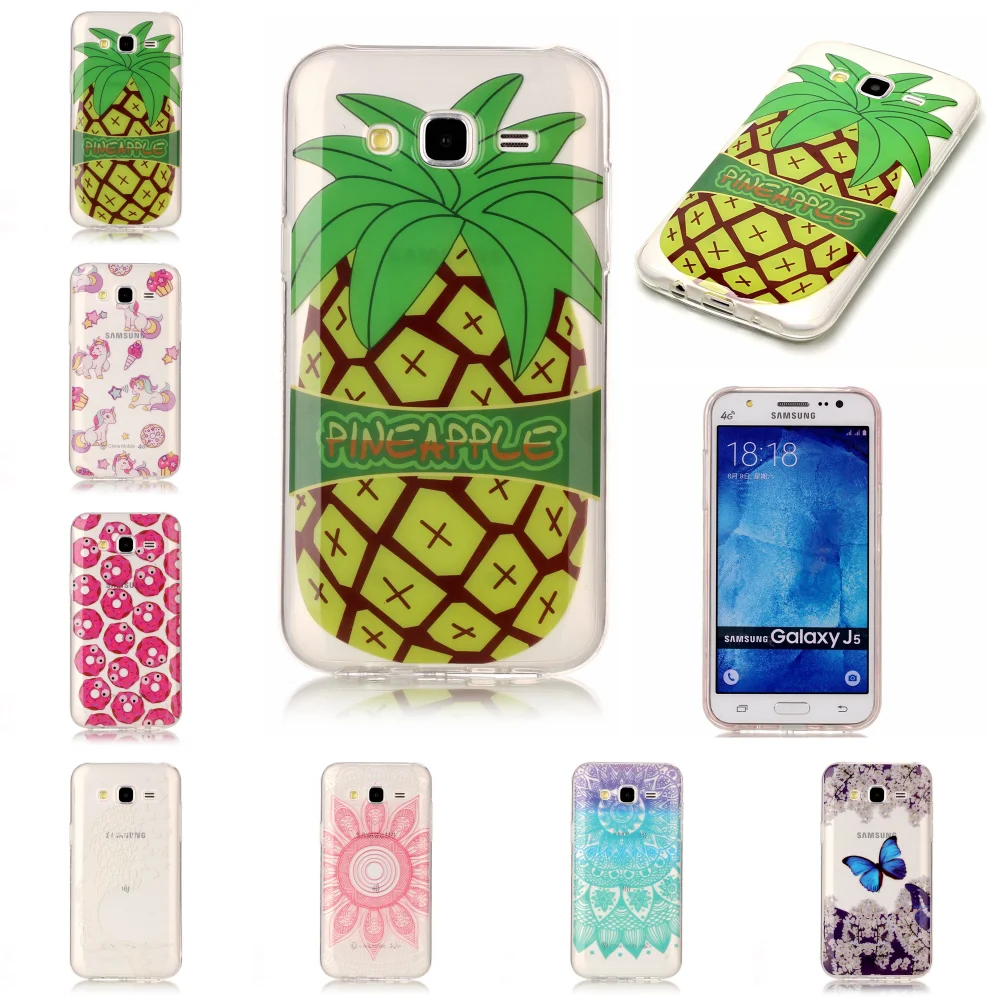 Чехол Etui для Sumsung Samsu Galaxy J5 2015 J 5 новый милый дешевый ТПУ силиконовый прозрачный