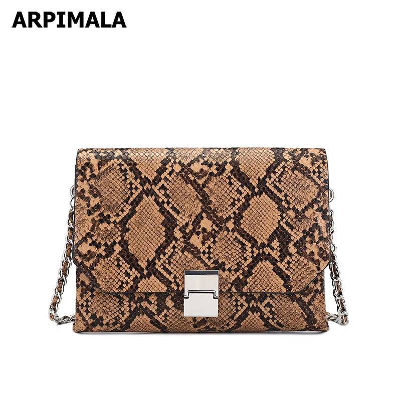 

ARPIMALA Snake Print Handbags Women Fashion Envelope Clutch Chain Shoulder Bag for 2019 Summer Luxury Designer Crossbody Bag