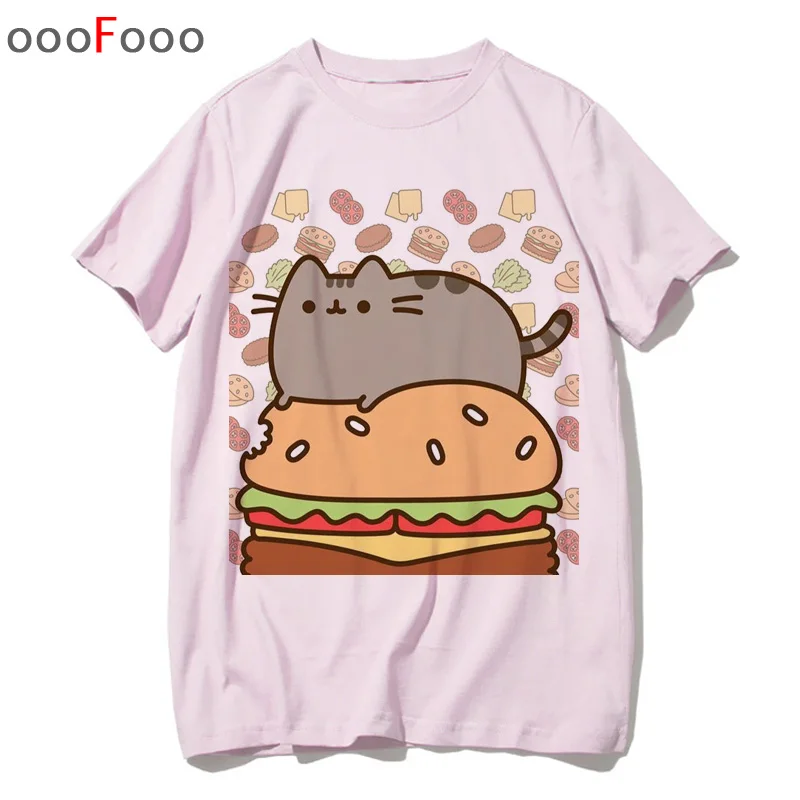 Pusheen женские футболки с рисунком кота женская футболка Топ Футболка kawaii корейского размера плюс 90s harajuku Повседневная графическая