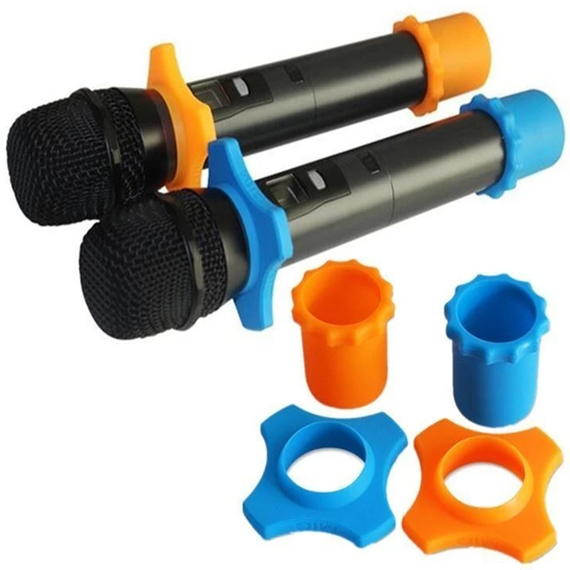 1 Set Silicone Microphone Anti Slip Roller Ring Handheld Microphone