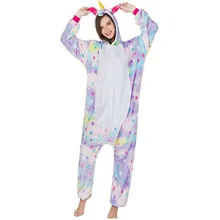 

Ouyitaomee New Arrived Flannel Unisex Warm Pajamas Sleepwear Adult Winter Couple Pajamas Unicorn Animals licorne pyjamas Dresses