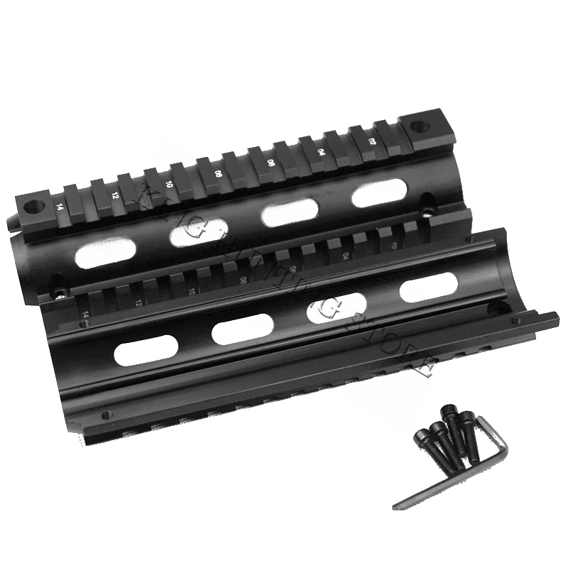 شحن مجاني 17 سنتيمتر الادسنس جير التكتيكي الصيد الرماية ar m4 ويفر بندقية كاربين handguard رباعية picatinny السكك (4 حفرة)