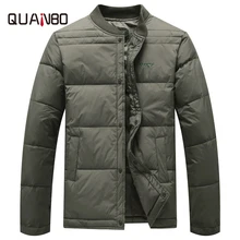 Осень зима мужская белая куртка с подкладкой из утиного пуха