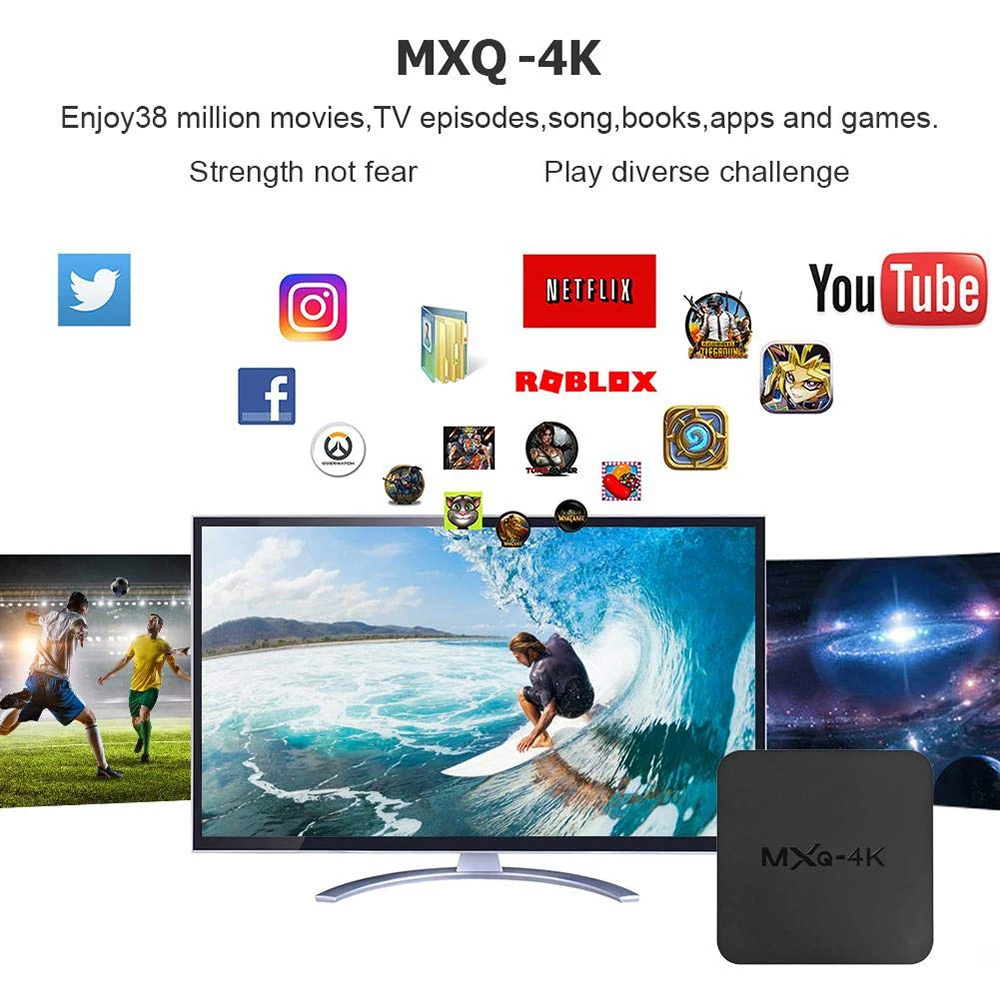 

2019 MXQ 4K TV BOX Android 7.1 Quad Core Smart Media Player 1GB+8G 2.4G WiFi HD Set Top Box Intelligenec Hometic