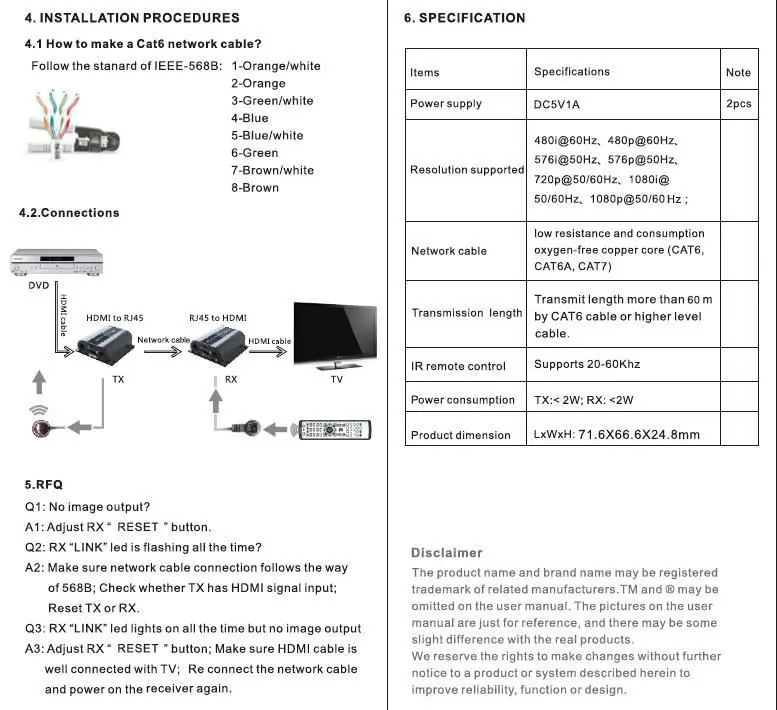 1 пара/лот LKV372A HDMI 1080 P удлинитель с ИК-конвертер до 60 м, видео/аудиоудлинитель над Cat6/Cat7