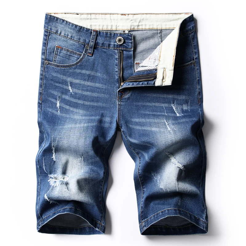 2018 new jeans short men denim shorts summer of Slim fashion ripped hole men's short masculino