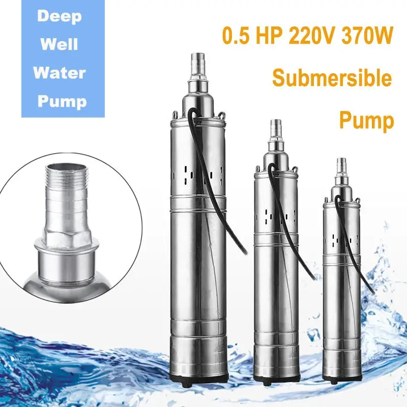 

Electric Domestic / Deep Well Pump 220V 370W Irrigation Submersible Bore 0.5HP Deep Well Water Pump For Industrial Garden