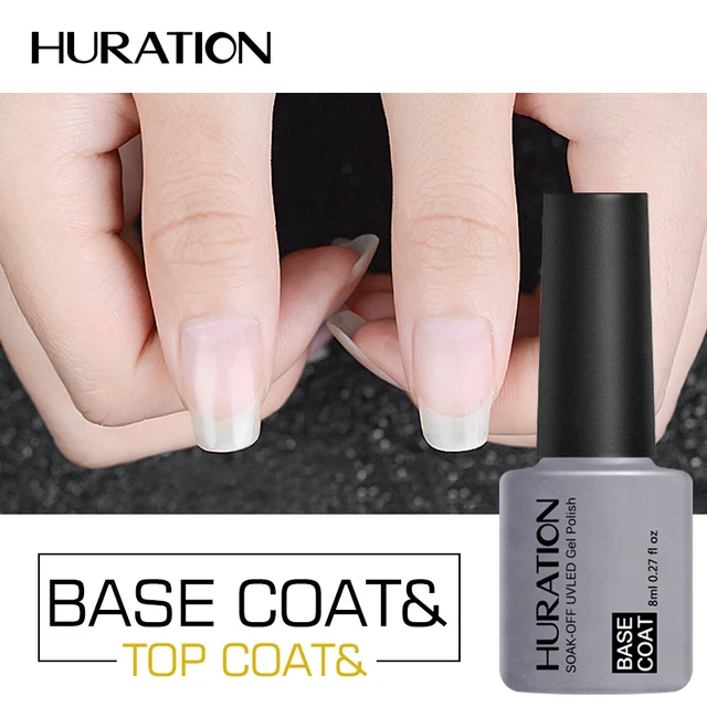Huration Transparent Colorless Top Coat Gel Nail Polish Varnish Nail