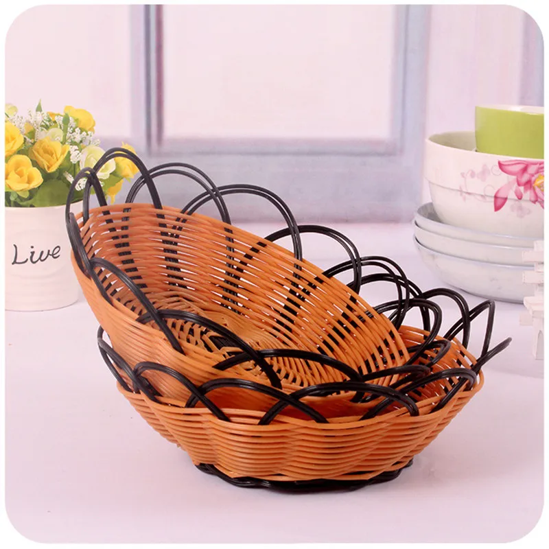 نسج مجلة/الفاكهة/الخضار الرف سلة التخزين المنزلية ديكور سطح المكتب سلة التخزين الحلوى سلة التخزين البلاستيك