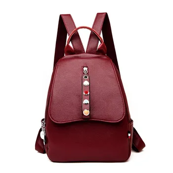 

New Laptop Backpack Women Genuine Leather Luxury Backpack Women Fashion Travel Backpacks School Bag