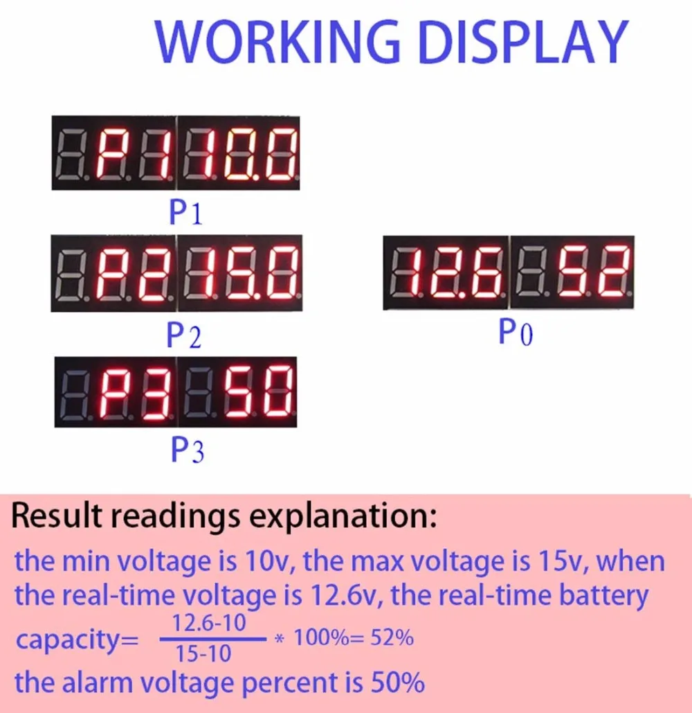 DC 7-80 В напряжение батареи Емкость батареи в режиме реального времени дисплей модуль батареи Вольтметр низкой емкости Alarmer