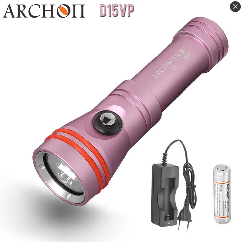 ARCHON D15VP 100M Diving Flashlight Video Spot Light White Red CREE LED
