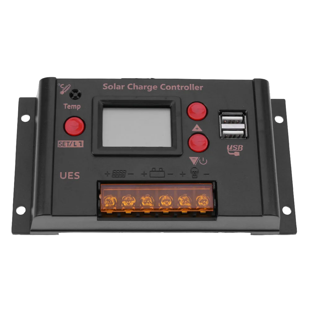 

10A DC12V/24V Photovoltaic Solar Panel LCD Solar Charge Charger Controller Kit WPC Controller Home Electrical Equipment Supply