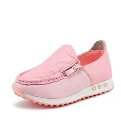 Новая весенняя детская обувь из непромокаемой мягкой кожи, обувь для девочек на молнии, детские кроссовки, нескользящая повседневная обувь