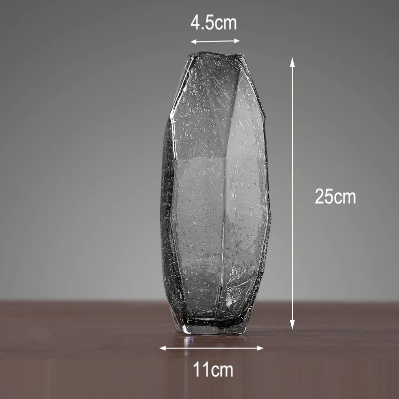 Современная Геометрическая прозрачная стеклянная ваза, американский домашний декор, ремесла, стеклянный террариум, цветочные вазы для дома, свадебное украшение - Цвет: A9  11x4.5x25cm